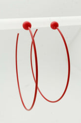 Fun Jewelry Earrings Set Huge Hoop Red Color Metal Sexy Party Club